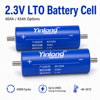 Sel Baterai Yinlong Altairnano LTO 2.3V 40Ah 45Ah 25000 Siklus -40 ° Pengisian Cepat C untuk Penyimpanan Energi Rel Transit Start Stop