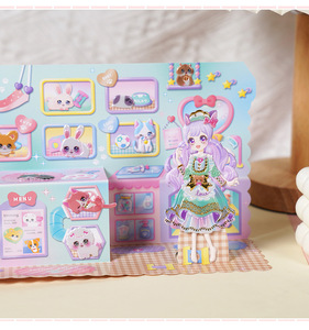 Double couche d'autocollants de poupée de style dessin animé mignon Funny 3D Puffy Foam Princess Toy for Kids Removable Girls Dress up Doll Stickers - Product Image 1