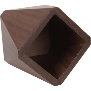 Portapenne in Legno Massiccio, Organizzatore da Scrivania con Design Geometrico Sfaccettato per Ufficio, Casa e Studio - Product Image 4