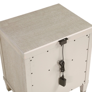 Mesita de noche con acabado en roble claro, con cajón y estante, muebles de almacenamiento modernos y elegantes para dormitorio - Product Image 6