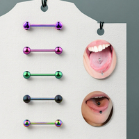 Anneaux de langue en acier inoxydable Xinfocus Piercing de mamelon à filetage interne Anneau de mamelon plaqué PVD Bijoux de corps pour femmes hommes