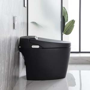 Toilette intelligente entièrement automatique avec bidet intégré, finition céramique noire intégrale - Product Image 2