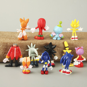 Lot de 12 figurines <span class=keywords><strong>Sonic</strong></span> Tails Knuckles <span class=keywords><strong>Amy</strong></span>, figurines d'action, modèles de dessins animés, jouets de collection, cadeau pour enfants et fans, vente en gros - Product Image 5