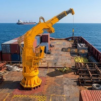 Grue de pont marine à flèche articulée certifiée BV, grue hydraulique pliable pour navires, bateaux de travail et plateformes offshore