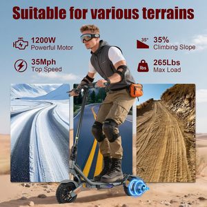 Scooter Eléctrico de 1200W con Doble Motor para Adultos - Plegable, Velocidad de 50 MPH, con Señales de Giro, Alto Rendimiento - Product Image 3