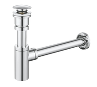 Kit siphon bouteille réglable en hauteur en laiton chromé pour lavabo mural et rénovation de salle de bain d'hôtel