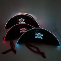 Decorazione per feste di Halloween con cappello da pirata con motivo a teschio con cappello da capitano per adulti Costume Cosplay caraibico