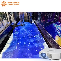 Interactive 3d ar espace dynamique magique océan vagues empreinte immersive plancher intérieur plage virtuelle projection holographique