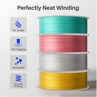 Elegoo warna filamen Pla sutra, keandalan tinggi, untuk sebagian besar printer 3d Fdm, dimensi akurat & konsisten