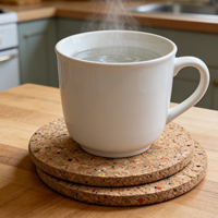 DINGYE Vente en gros de sous-verres ronds multicolores en liège naturel résistant à la chaleur pour la maison et la cuisine