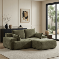 USA Lager Kostenloser Versand Modernes Design Modulares Umweltfreundliches Komprimiertes Wohnzimmer-Sofa mit Ottoman
