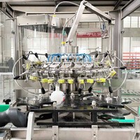 Machine à laver les bouteilles en verre à jet d'air automatique électrique avec 16 têtes pour les applications alimentaires et de boissons