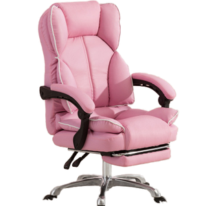 Venta al por mayor lindo Rosa moderno muebles jefe silla de oficina cómoda de cuero y malla con reposacabezas grande y alto premium blanco barato - Product Image 1