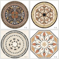 Vente en gros Luxe Royal Grand Revêtement de sol Décoration Jet d'eau Marbre Incrustation Médaillon Carreaux de sol Pour Villa Hôtel Lobby Décoration