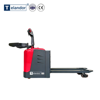 Chariot élévateur électrique robuste de 2500 kg, avec plateforme pour conducteur, empattement de 1380 mm, certifié CE
