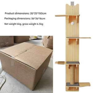 Rak Kucing Hemat Ruang di Atas Pintu dengan Tiang Garukan dan Bola Gantung - Product Image 6