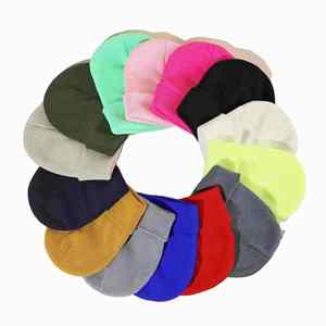 หมวกบีนนี่เด็กแบบเรียบ ราคาโรงงาน ปักอักษรและตัวอักษรตามสั่ง 100% อะคริลิก หมวกฤดูหนาวสำหรับทุกเพศ ขายส่ง - Product Image 1