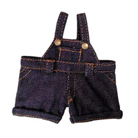 Vêtements pour poupées de la série Baby Fantasy : Sacs en tissu Rab, Combinaison en jean, Pendentif en vinyle, Bretelles de couleur unie remplaçables, Maille, 0-24 mois