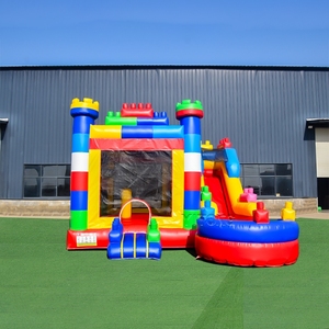 Lâu đài phao liên hoàn thương mại, thiết kế tùy chỉnh cho người lớn và trẻ em, có cầu trượt, bể bơi, khu vui chơi nhảy múa - Product Image 2