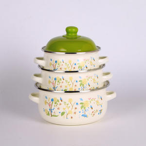 Juego de tres ollas de <span class=keywords><strong>esmalte</strong></span> <span class=keywords><strong>para</strong></span> sopa, listas <span class=keywords><strong>para</strong></span> envío transfronterizo, con doble asa, olla de cocción engrosada, tapa de <span class=keywords><strong>esmalte</strong></span>, estilo moderno - Product Image 4