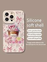 Coque de téléphone portable motif nœud café pour iPhone 16 Plus 15 17 18 Pro Max, coque arrière antichoc en TPU Angel Eye