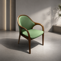 Chaise de salle à manger en bois massif au design moderne, mobilier pour la maison et l'hôtel, avec revêtement en cuir pour hôtel et villa
