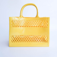Fournisseur chinois Nouveau sac à main en plastique PVC pour filles Sac à main en gelée de style rétro Sac de plage mignon