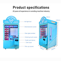 Distributeur automatique de cornets de crème glacée à écran tactile avec paiement par QR code et pièces de monnaie