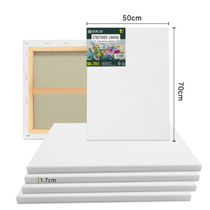 Tele artistiche <span class=keywords><strong>per</strong></span> pittura, cotone a prova di perdite di qualità artistica e <span class=keywords><strong>tela</strong></span> allungata in bianco di lino <span class=keywords><strong>per</strong></span> pittura a olio e acrilico - Product Image 2