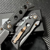 Couteau pliant HK FB211 D2 à lame droite non réglable, pointe tombante, manche en fibre de carbone, 19,3 cm, pour camping en extérieur, bricolage, EDC, OEM