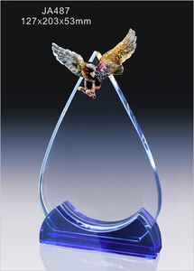 Premio de cristal con forma de placa personalizada de diseño único con base colorida de Liuli <span class=keywords><strong>Eagle</strong></span> para regalo de negocios/promoción - Product Image 2