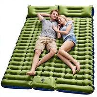 Надувной двухместный матрас Factory Waterproof Double Sleeping Pad 4" Extra-Thick с встроенным ножным насосом и подушкой, компактный, для кемпинга