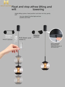 Lampe suspendue LED ronde en verre de style minimaliste Afterglow Sleep Eye Protection Dimmable Bedroom Lampe de chevet - Product Image 6