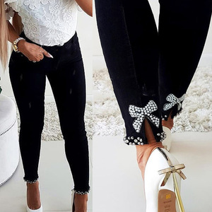 Nouveau modèle 2026 – Jeans slim pour femme, coupe papillon, avec détails adhésifs, vente directe usine, pour l'Europe et les États-Unis - Product Image 4