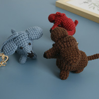 Porte-clés en peluche mignon de Teckel de dessin animé avec pendentif en forme de cœur, mini chien pour sac, produit fini, rentrée scolaire