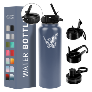 Nova Chegada Térmica 12 18 32 40Oz Garrafa Cor Personalizado Garrafas De Água De Aço Inoxidável Com Palha - Product Image 1