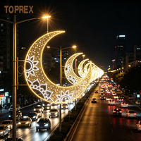 Luz LED Decorativa con Motivo de Estrella y Luna Creciente para Ramadán y Eid Al Fitr, Fabricación OEM/ODM/IDM, para Decoración de Calles en Fiestas Musulmanas