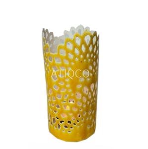 Ornate Vintage Painted <b>Green</b> Metal Iron Tea Light Votive with Floral Design <b>Candle</b> Scounce | Diwali Decor Christmas Decor - Product Image 6