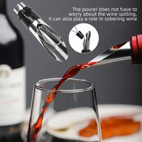 Accessoires de bar : Ensemble de 4 ouvre-bouteilles à vin avec coffret cadeau, tire-bouchon en acier inoxydable, bouchon de bouteille de vin, verseur et bague anti-goutte pour bar à domicile