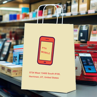 Sacs-cadeaux en papier noir pour imprimante numérique 8x4.25x10.5 étuis pour téléphone portable avec logo personnalisé sac en papier design pour homme