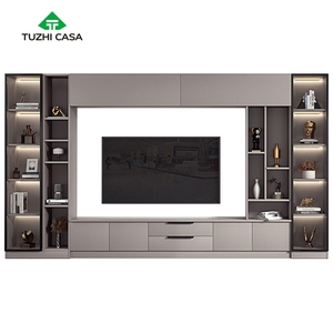 Moderno Soporte <span class=keywords><strong>de</strong></span> <span class=keywords><strong>TV</strong></span> <span class=keywords><strong>Flotante</strong></span> <span class=keywords><strong>de</strong></span> <span class=keywords><strong>Madera</strong></span> con Cajón y Estantes, Muebles Modulares <span class=keywords><strong>para</strong></span> Sala <span class=keywords><strong>de</strong></span> Estar - Product Image 5