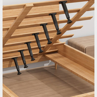 Pieds de support de lit réglables en plastique avec mécanisme rotatif, base antidérapante en bois massif pour le nivellement des cadres de lit carrés