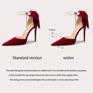 Sandalias de Tacón Blancas/Rojas para Novia con Correa de Tobillo de Perlas y Detalle de Lazo, Elegantes para Bodas - Product Image 5