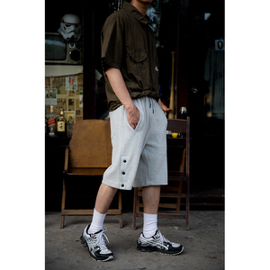 Wholesale Men's Summer Loose Fit Sweat <strong>Shorts</strong> <strong>Grey</strong> Plus Size Casual Knitted Athletic Pants Trendy Urban Style Black - Product Image 5