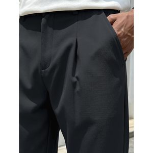 Pantalon plissé pour homme FOXA, taille élastique, coupe large, décontracté, anti-plis, en polyester et coton - Product Image 4