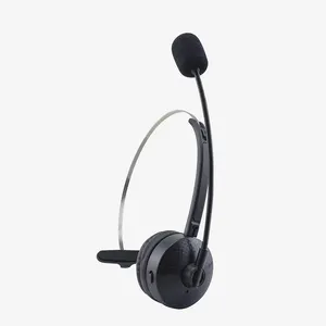 Mono Headset with Mic Noise Canceling On Ear Earphones Hands Free Wireless Headphone for Cell Phone Computer Office Home Skype