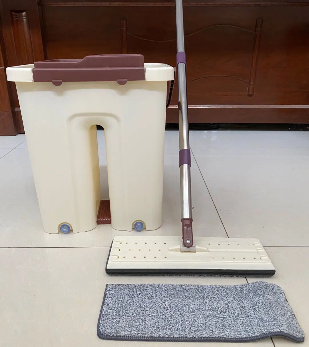 Mopper Floor Cleaning Mop With Bucket Wholesale Long Telescopic Handle 360 Spin Plastic Western Customized Head Steel Style Time