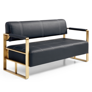 Juego de Sofás de Cuero Dorado de Diseño Moderno y Alta Calidad para Salón de Belleza, Barbería, Sala de Espera, Apartamento, Hotel, Villa - Product Image 2