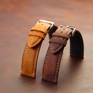 Cinturino per Orologio in Offerta Speciale in Pelle di Vitello Pieno Fiore Crazy Horse Diverse Misure Morbido Cinturino in Vera Pelle Double-Face - Product Image 2