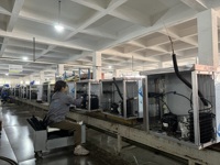 Chaîne de production de réfrigérateurs commerciaux avec refroidissement direct, dégivrage automatique, 4 portes, 4 étagères